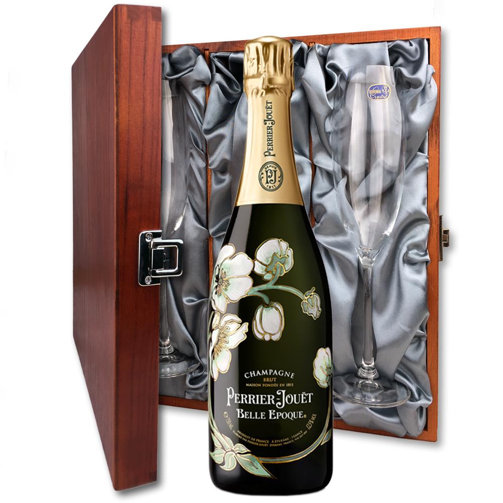Perrier Jouet Belle Epoque 2013 75cl And Flutes In Luxury Presentation Box